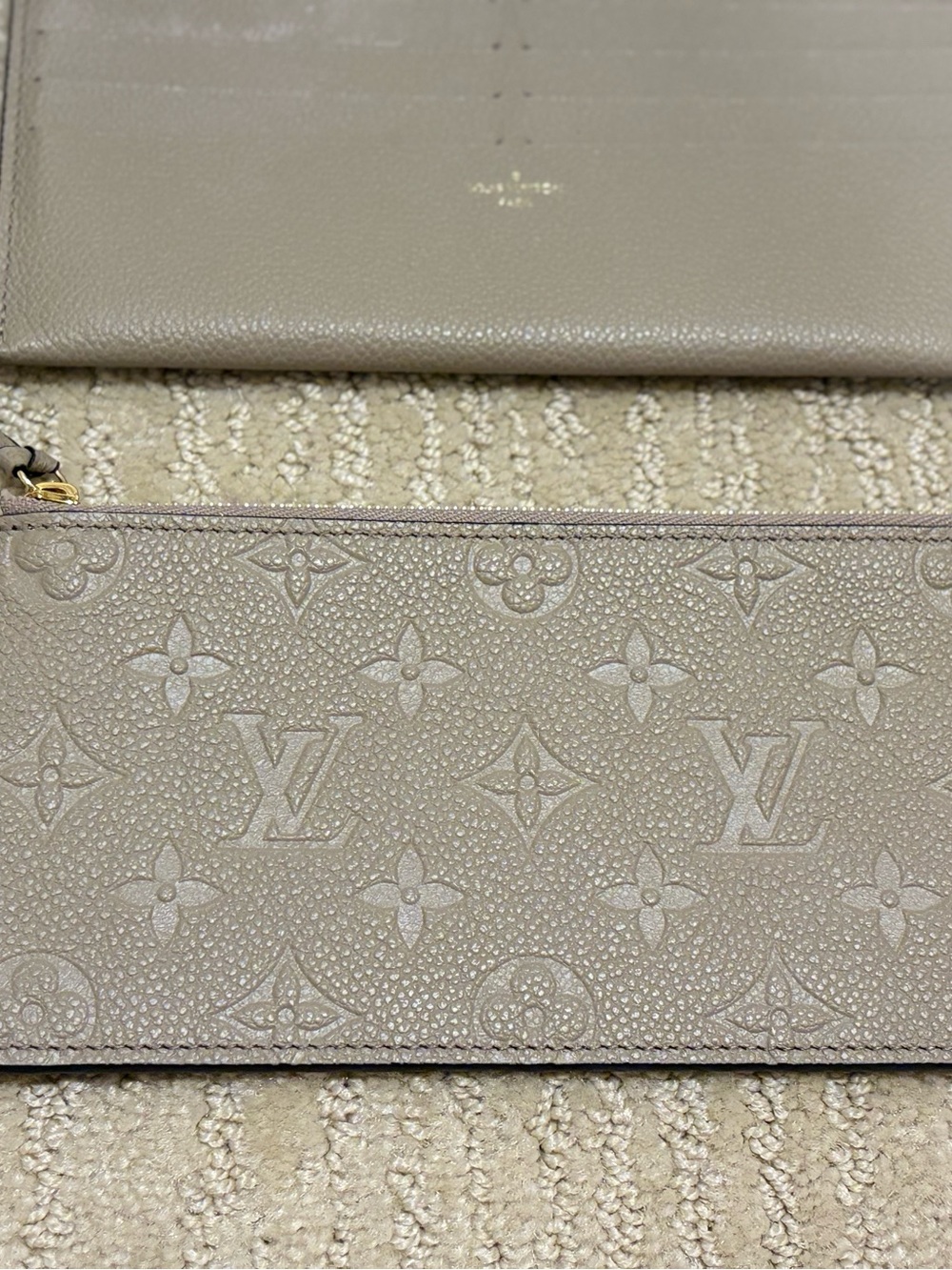 Louis Vuitton Taupe Embossed Monogram Envelope Clutch - Picture 4 of 6